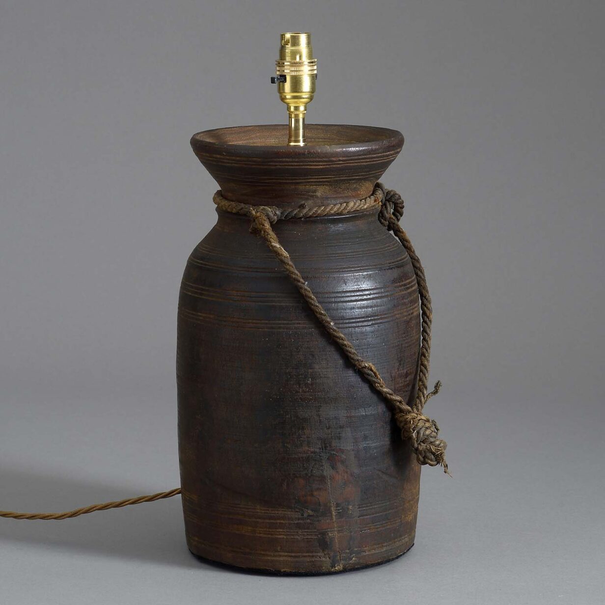 Large 19th century turned tekhi jar lamp