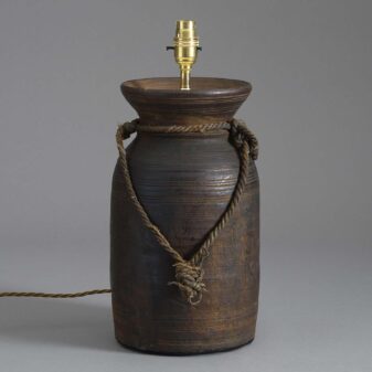 Large 19th century turned tekhi jar lamp