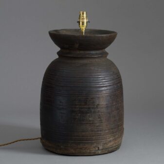 Large 19th century turned tekhi jar lamp