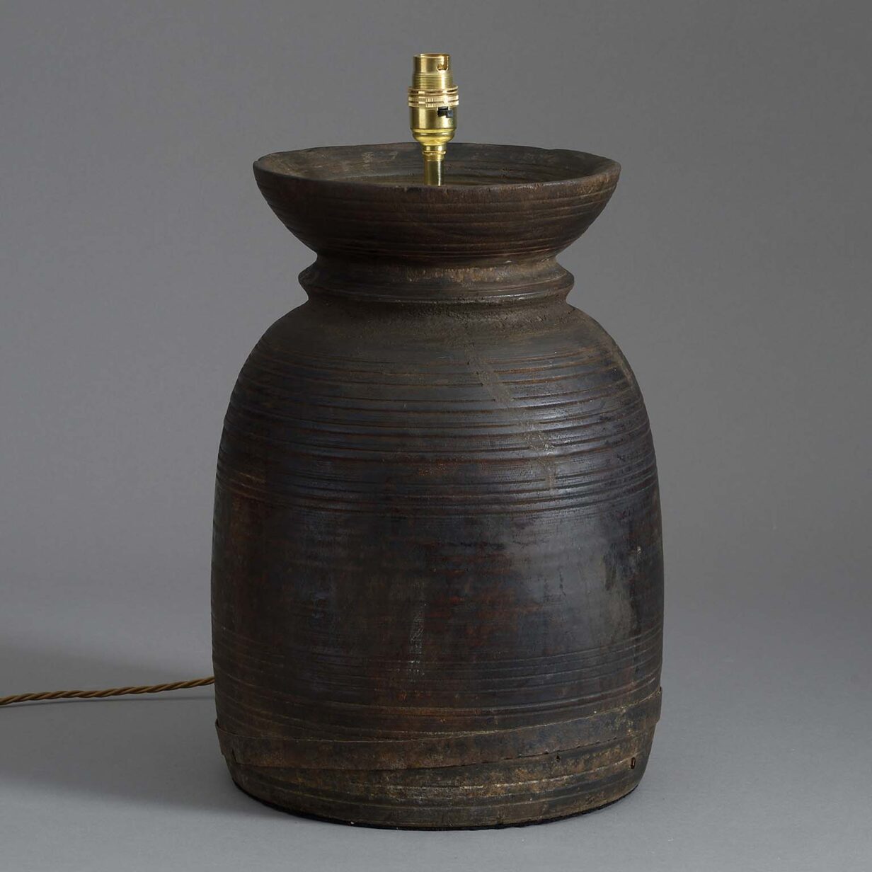 Large 19th century turned tekhi jar lamp